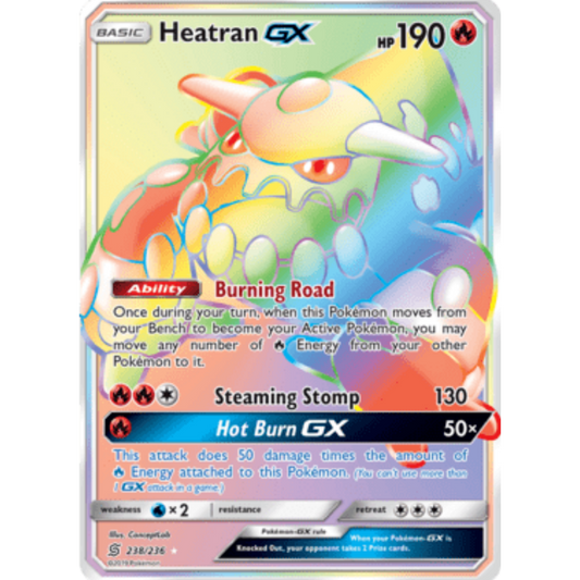 Heatran GX (Secret) 238  - Holofoil SM  Unified Minds - Secret Rare