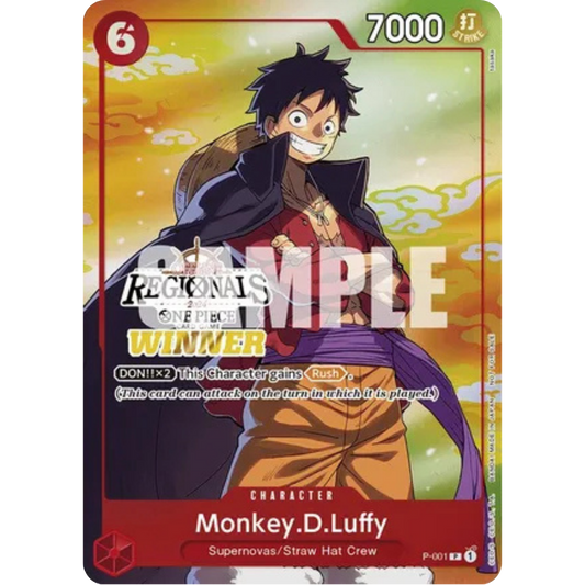 Monkey.D.Luffy (001) (Offline Regional 2024 Vol. 2) [Winner] (P-001) - One Piece Promotion Cards Foil