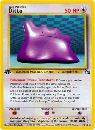 Ditto (18) 018  - 1st Edition Fossil - Rare
