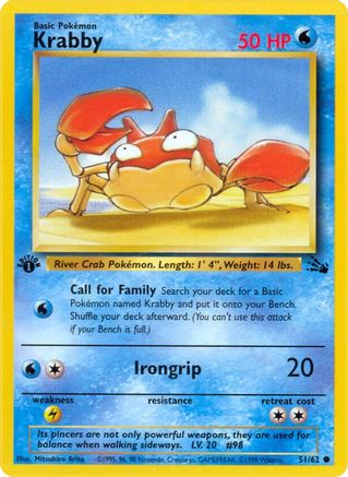 Krabby 051  - Unlimited Fossil - Common