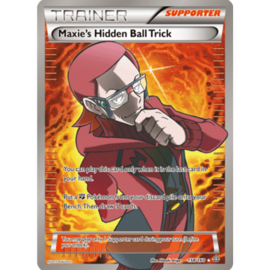 Maxie's Hidden Ball Trick (158 Full Art) 158/160  - Holofoil XY  Primal Clash - Ultra Rare