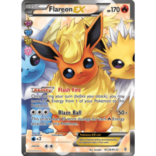 Flareon EX (Full Art) RC28/RC32  - Holofoil Generations Radiant Collection - Ultra Rare