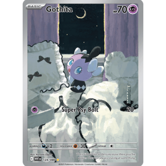 Gothita 124/086  - Holofoil SV White Flare - Illustration Rare