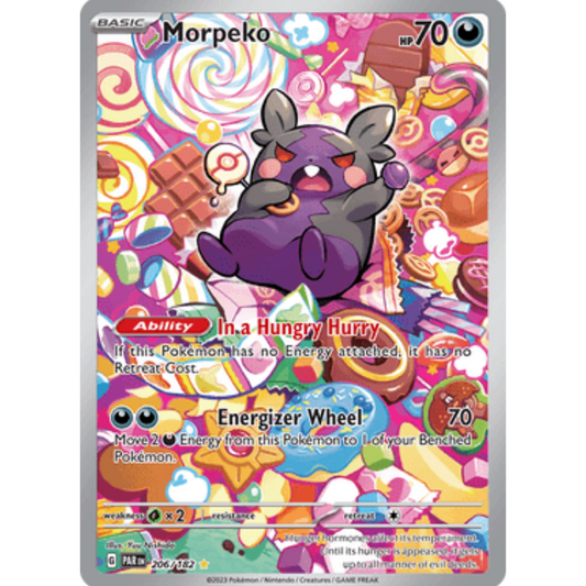 Morpeko 206/182  - Holofoil SV04 Paradox Rift - Illustration Rare