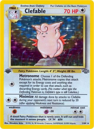 Clefable (1) 001  - Unlimited Holofoil Jungle - Holo Rare