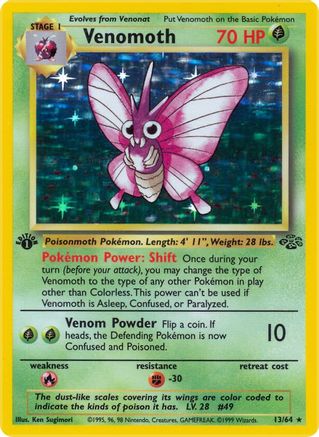 Venomoth (13) 013  - Unlimited Holofoil Jungle - Holo Rare