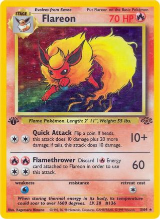Flareon (3) 003  - Unlimited Holofoil Jungle - Holo Rare