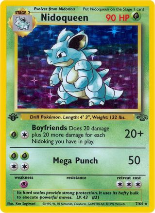 Nidoqueen (7) 007  - Unlimited Holofoil Jungle - Holo Rare