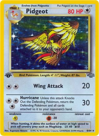 Pidgeot (8) 008  - Unlimited Holofoil Jungle - Holo Rare