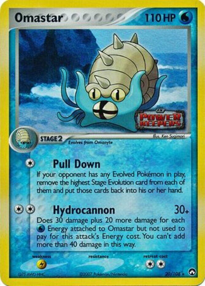 Omastar  - Reverse Holofoil Power Keepers - Rare