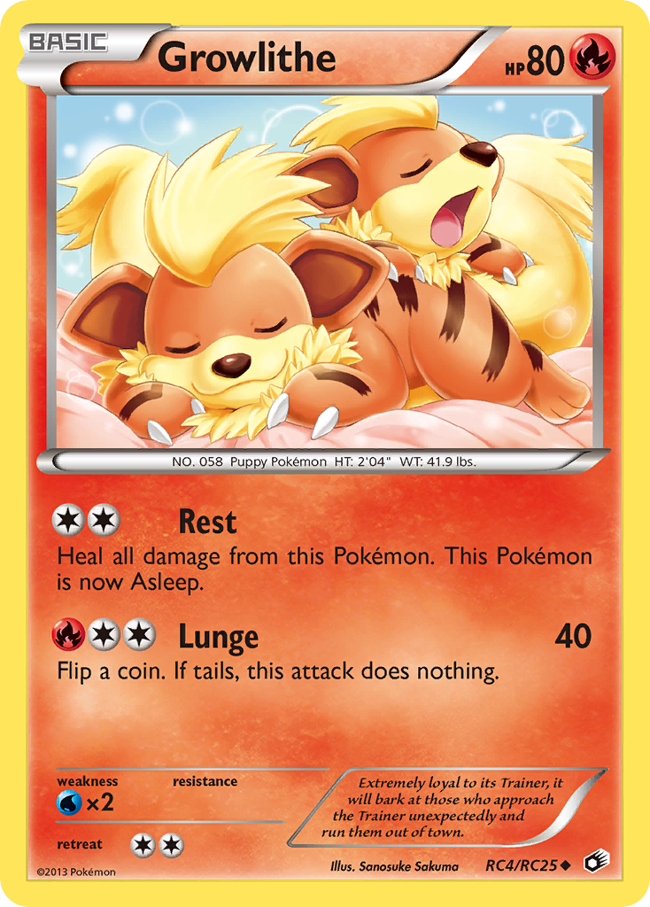 Growlithe RC4  - Holofoil Legendary Treasures Radiant Collection - Uncommon