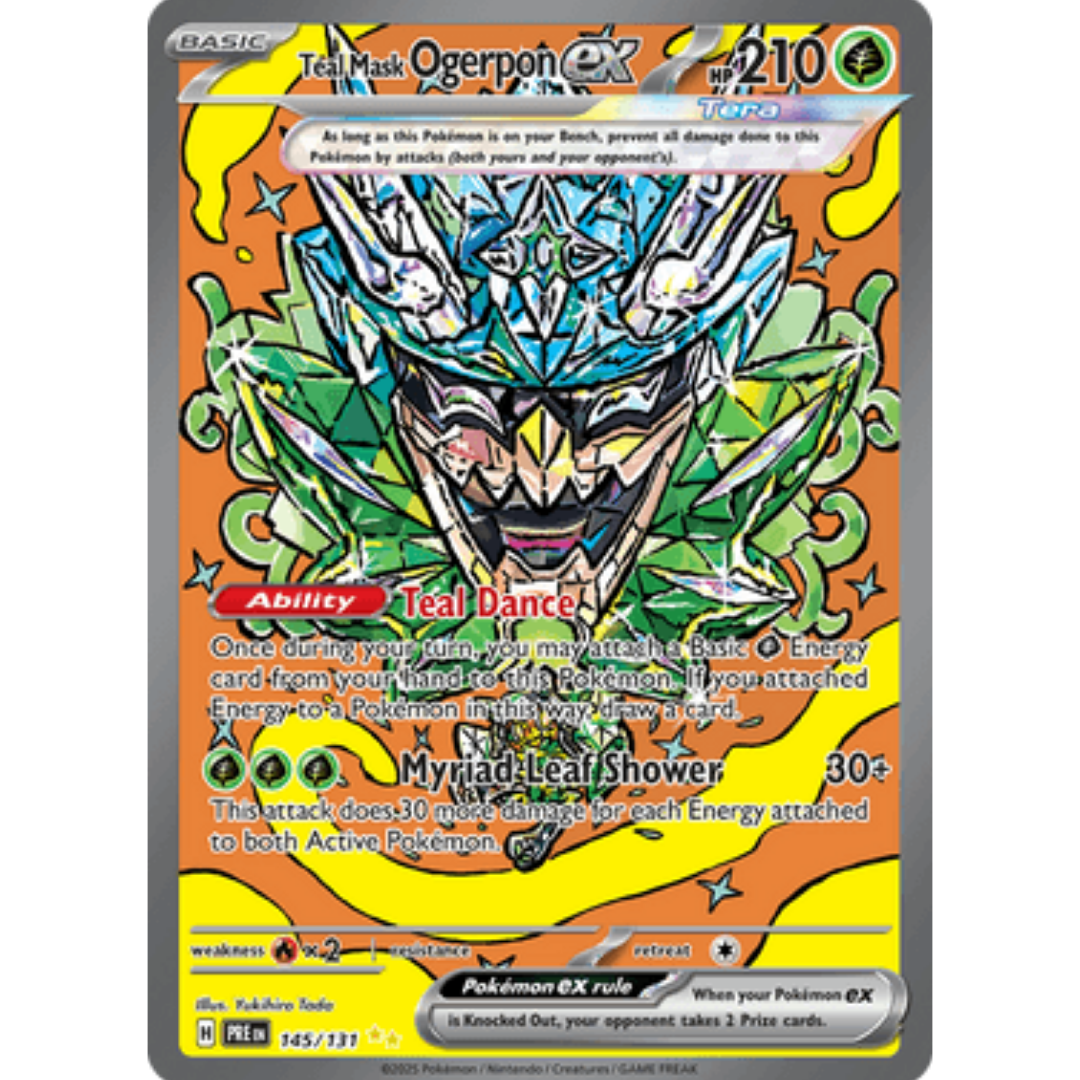 Teal Mask Ogerpon ex 145/131  - Holofoil SV Prismatic Evolutions - Special Illustration Rare