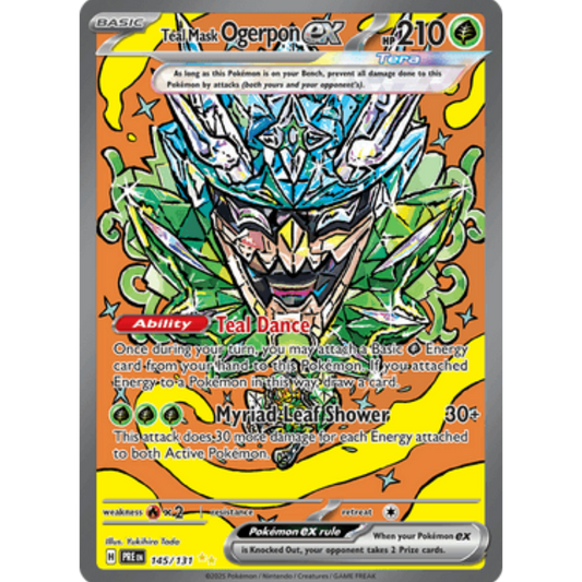 Teal Mask Ogerpon ex 145/131  - Holofoil SV Prismatic Evolutions - Special Illustration Rare