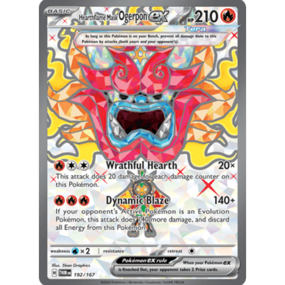 Hearthflame Mask Ogerpon ex 192/167  - Holofoil SV06 Twilight Masquerade - Ultra Rare