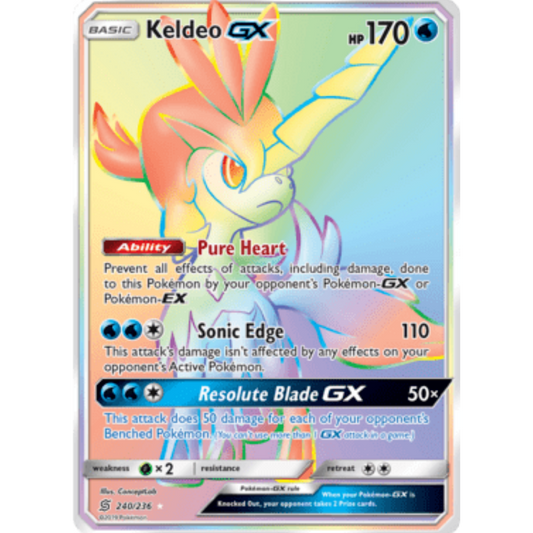 Keldeo GX (Secret) 240  - Holofoil SM  Unified Minds - Secret Rare