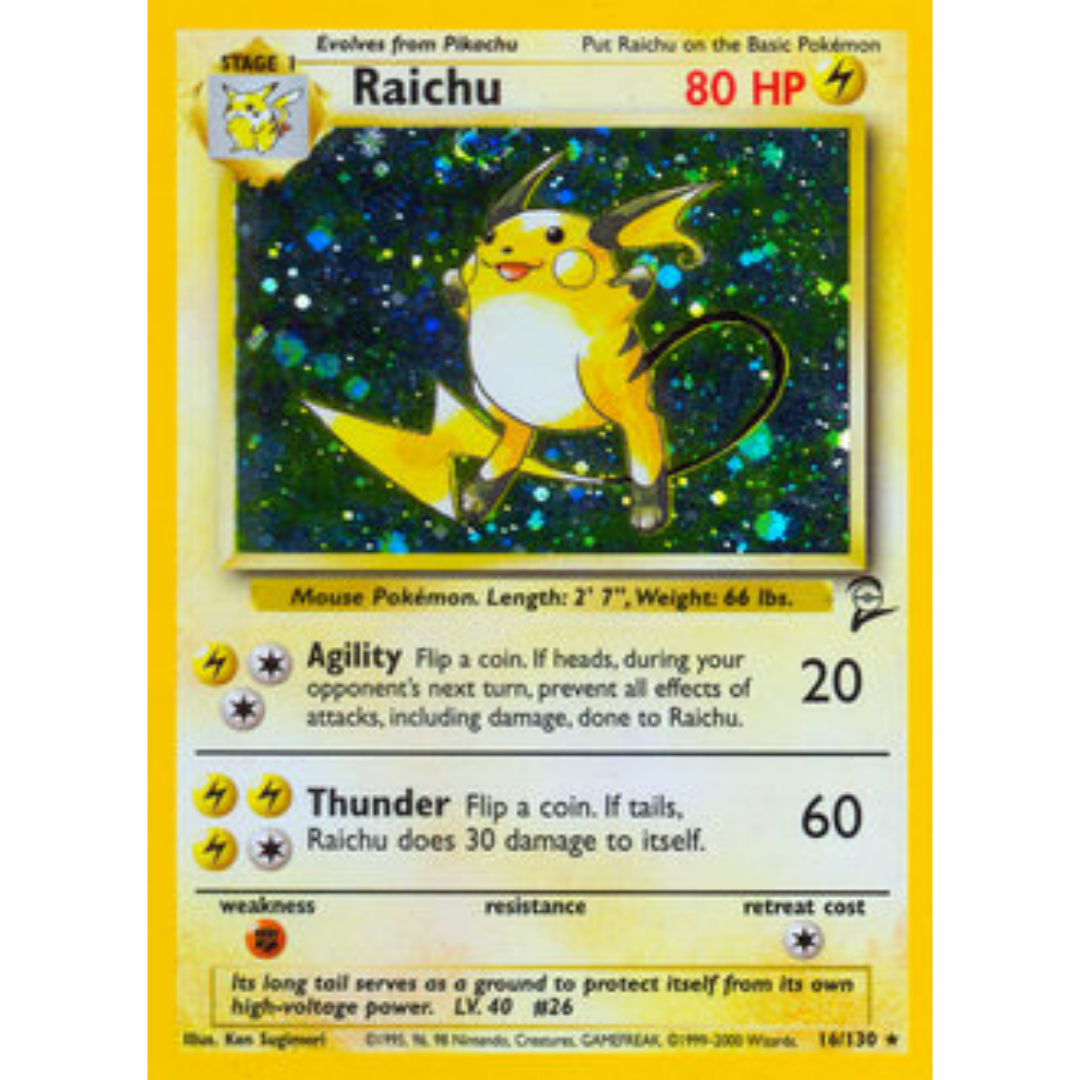 Raichu 016  - Holofoil Base Set 2 - Holo Rare