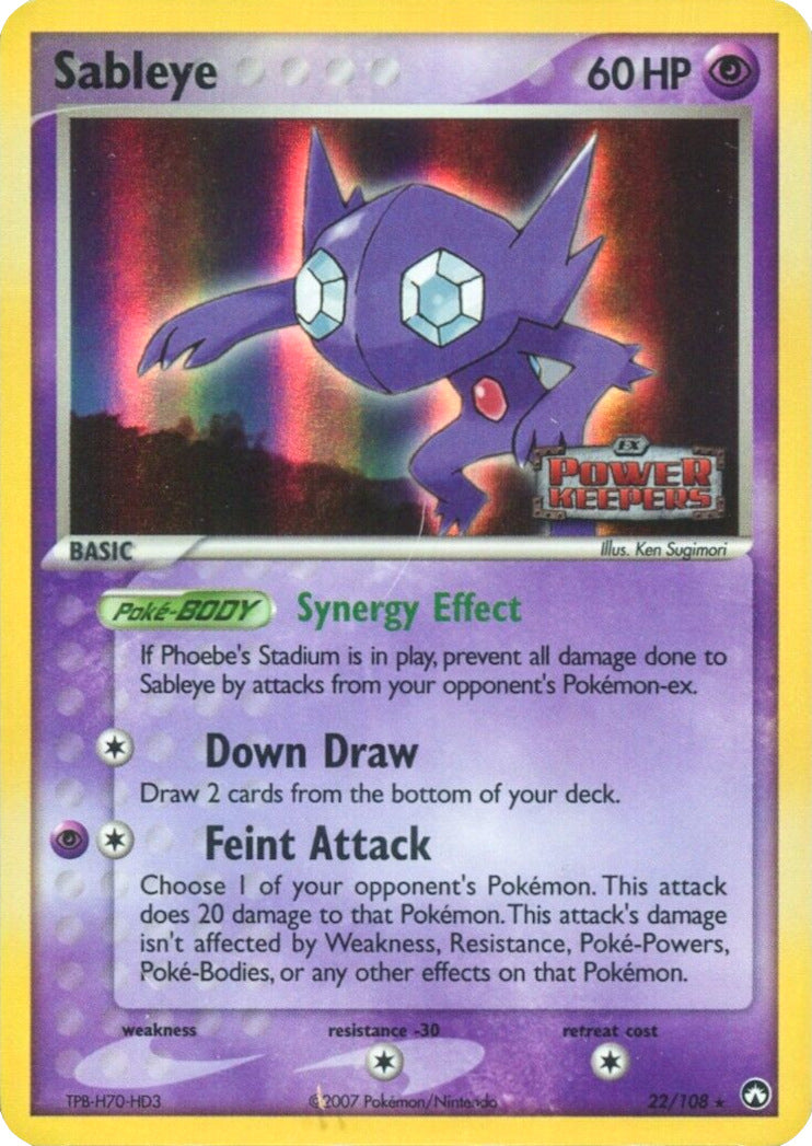 Sableye 022  - Reverse Holofoil Power Keepers - Rare