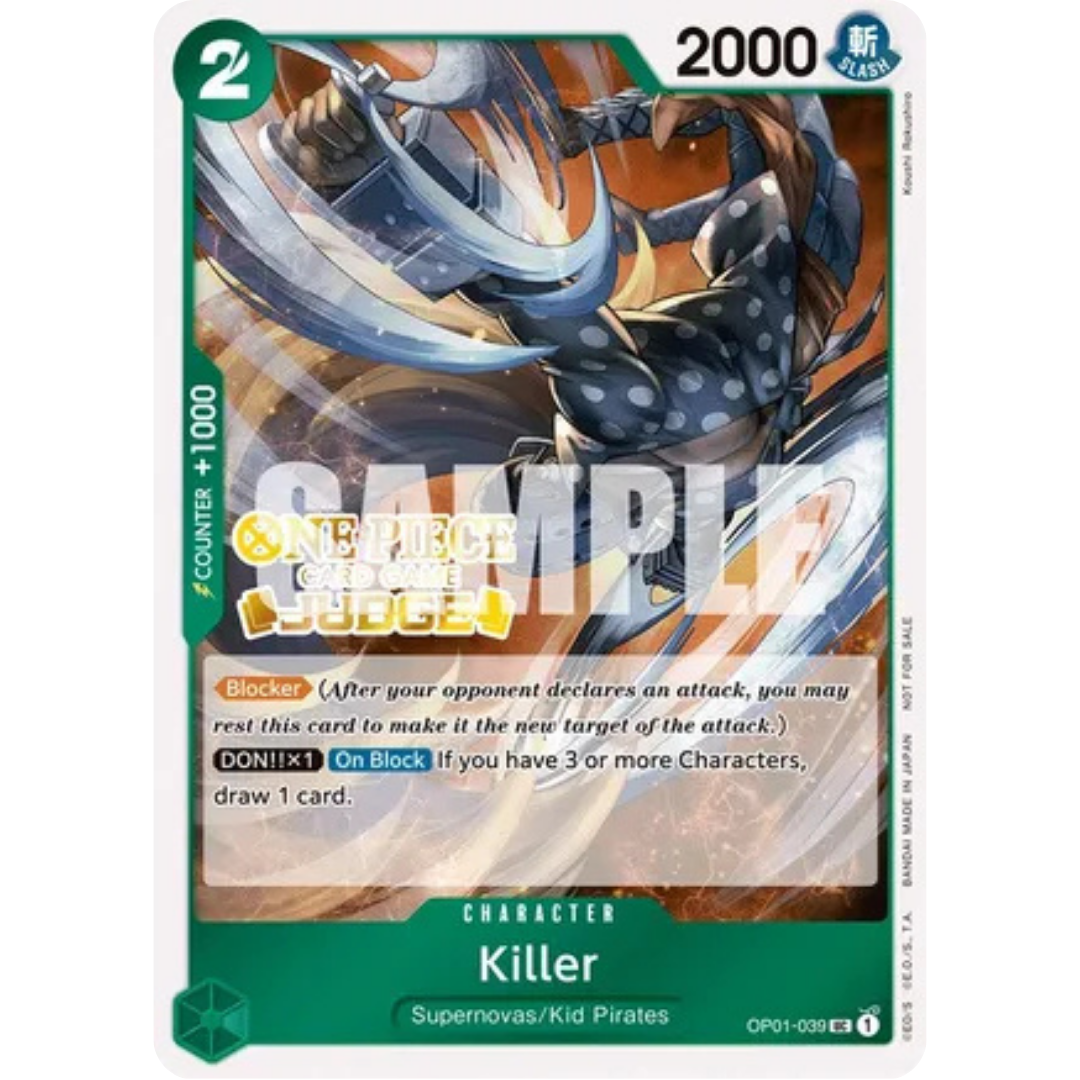 Killer (Judge Pack Vol. 3) (OP01-039) - One Piece Promotion Cards Foil