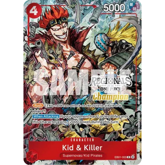 Kid & Killer (Online Regional Champion Card Set 2025 Vol.2) (EB01-003) - One Piece Promotion Cards Foil