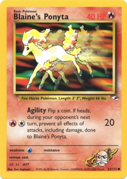 Blaine's Ponyta 063  - Unlimited Gym Heroes - Common
