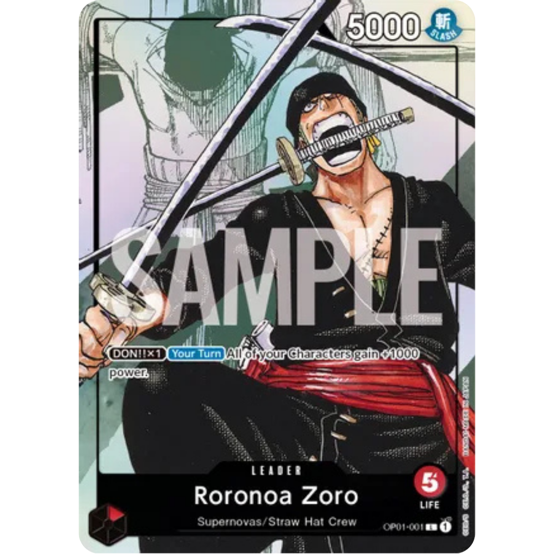 Roronoa Zoro - OP01-001 (Alternate Art) (OP01-001) - One Piece Promotion Cards Foil