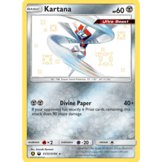Kartana SV33/SV94  - Holofoil Hidden Fates Shiny Vault - Shiny Holo Rare