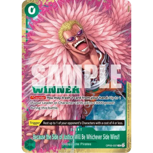Because the Side of Justice Will Be Whichever Side Wins!! (Winner Pack 2025 Vol. 4) (OP05-037) - One Piece Promotion Cards Foil