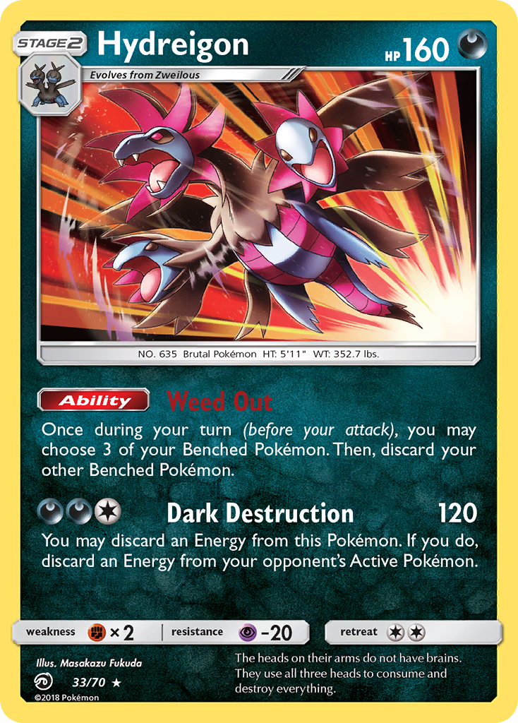 Hydreigon 033  - Holofoil Dragon Majesty - Holo Rare