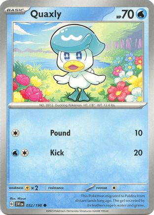 Quaxly 052  - Reverse Holofoil SV01 Scarlet & Violet Base Set - Common