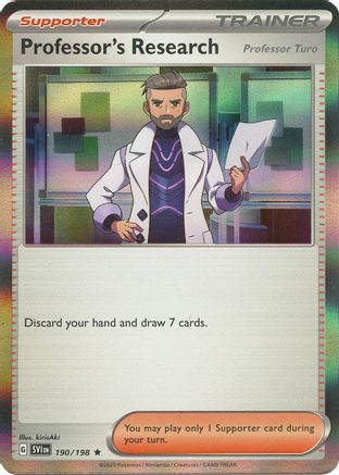 Professor's Research [Professor Turo] 190/198  - Holofoil SV01 Scarlet & Violet Base Set - Rare