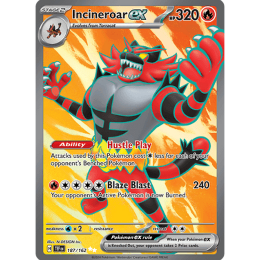Incineroar ex (187/162) [Scarlet & Violet: Temporal Forces]