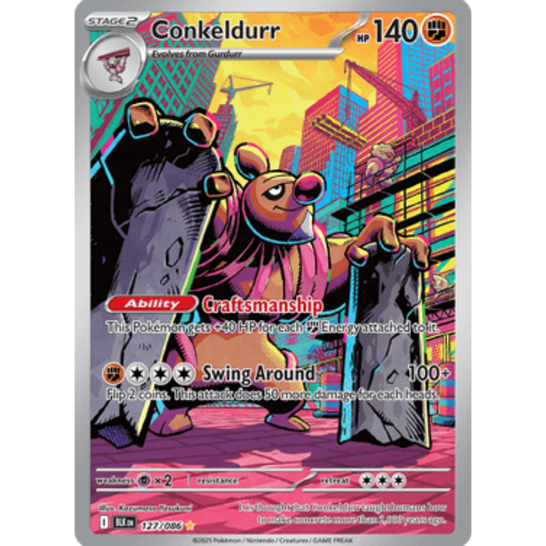 Conkeldurr 127/086  - Holofoil SV Black Bolt - Illustration Rare