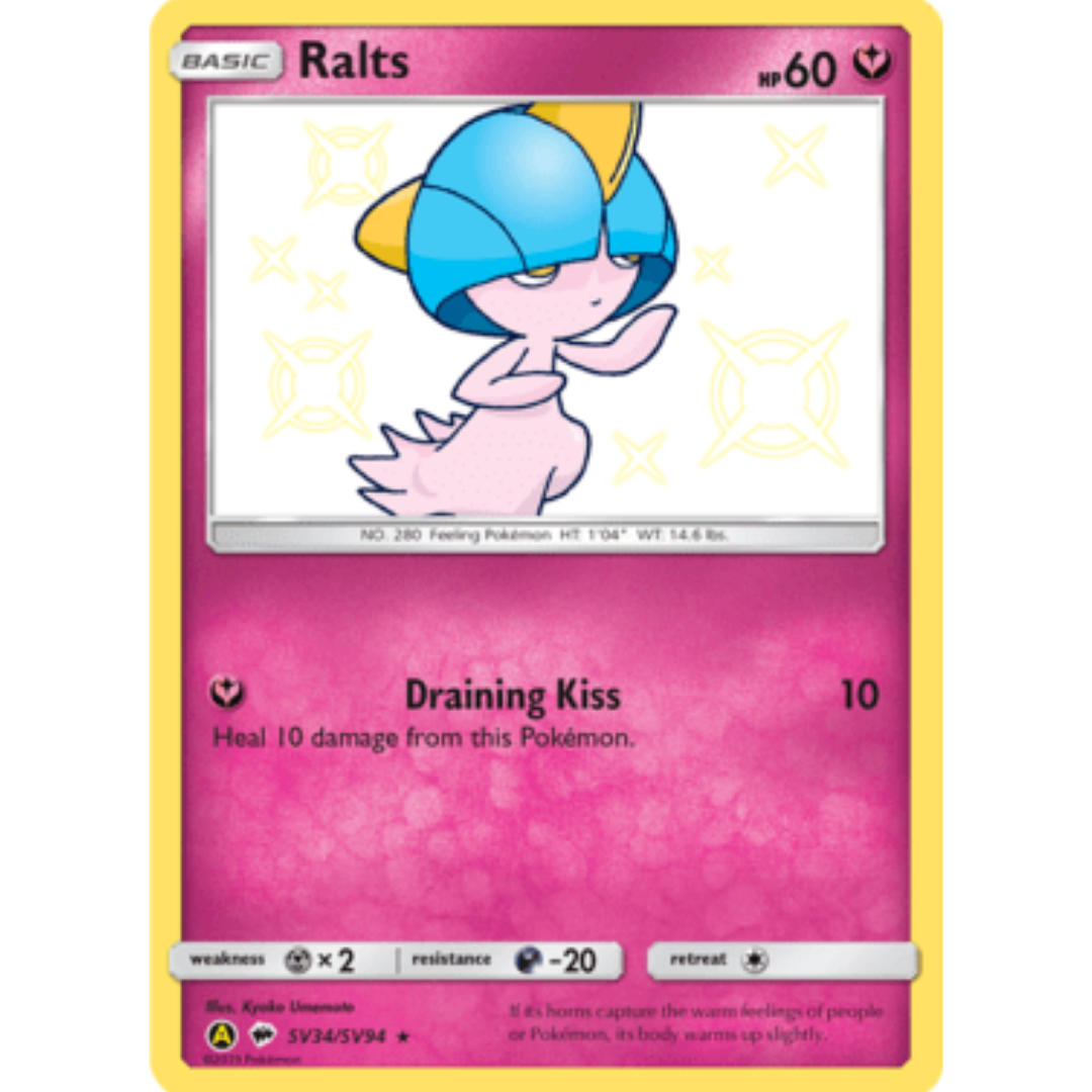 Ralts SV34  - Holofoil Hidden Fates Shiny Vault - Shiny Holo Rare