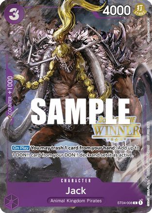 Jack (Online Regional 2023) [Winner] (ST04-008) - One Piece Promotion Cards Foil