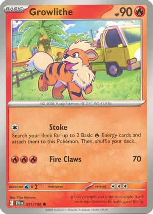 Growlithe 031/198  SV01 Scarlet & Violet Base Set - Common