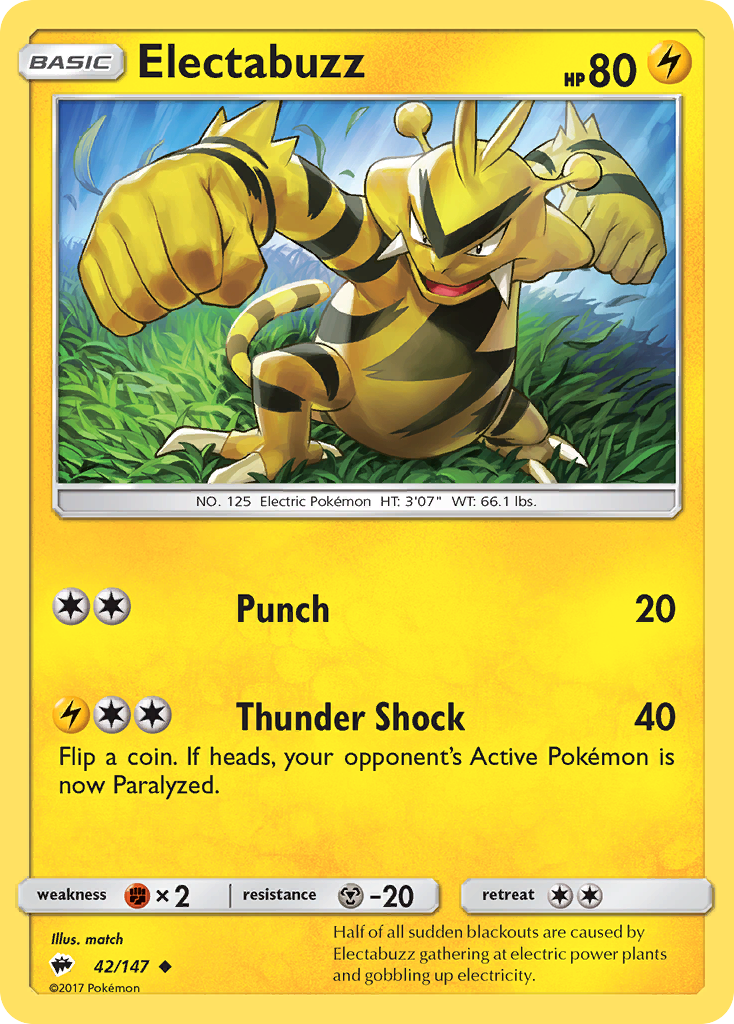Electabuzz  SM  Burning Shadows - Uncommon