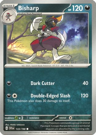 Bisharp 133  - Reverse Holofoil SV01 Scarlet & Violet Base Set - Common