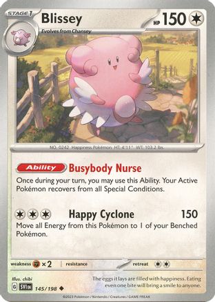 Blissey 145  - Reverse Holofoil SV01 Scarlet & Violet Base Set - Uncommon