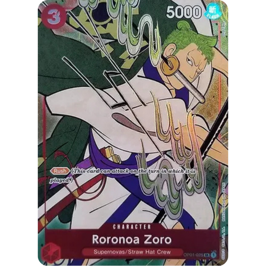 Roronoa Zoro (English Version 1st Anniversary Set) (OP01-025) - One Piece Promotion Cards Foil