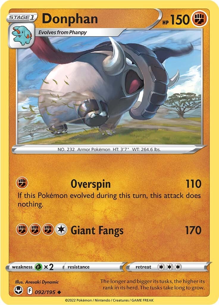 Donphan 092  SWSH12 Silver Tempest - Uncommon