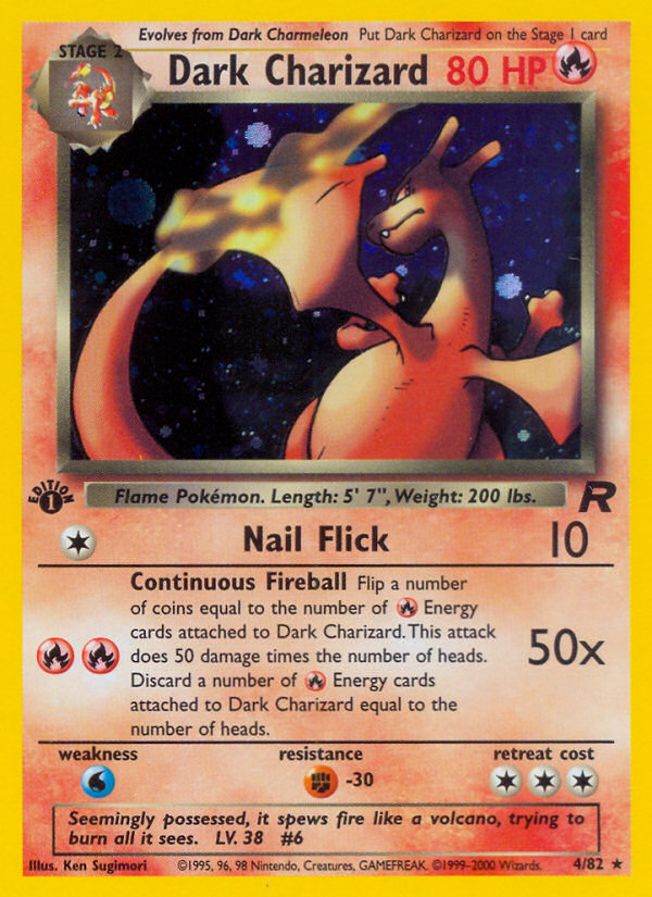 Dark Charizard (4) 004  - 1st Edition Holofoil Team Rocket - Holo Rare