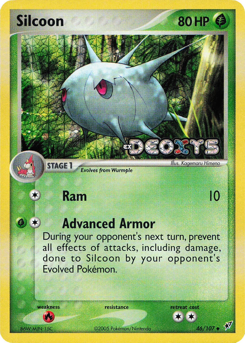 Silcoon  - Reverse Holofoil Deoxys - Uncommon