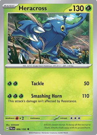 Heracross 006/193  - Reverse Holofoil SV02 Paldea Evolved - Uncommon