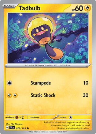 Tadbulb 078/193  - Reverse Holofoil SV02 Paldea Evolved - Common