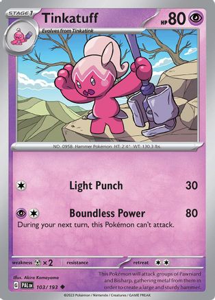 Tinkatuff 103/193  - Reverse Holofoil SV02 Paldea Evolved - Uncommon