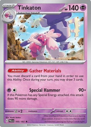 Tinkaton 105  - Holofoil SV02 Paldea Evolved - Rare