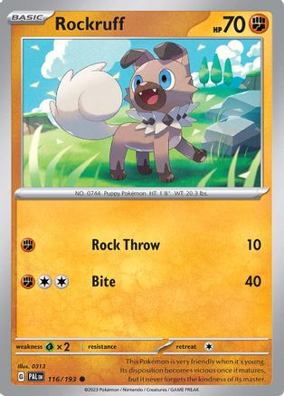 Rockruff 116  SV02 Paldea Evolved - Common
