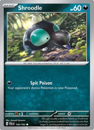 Shroodle 145/193  - Reverse Holofoil SV02 Paldea Evolved - Common