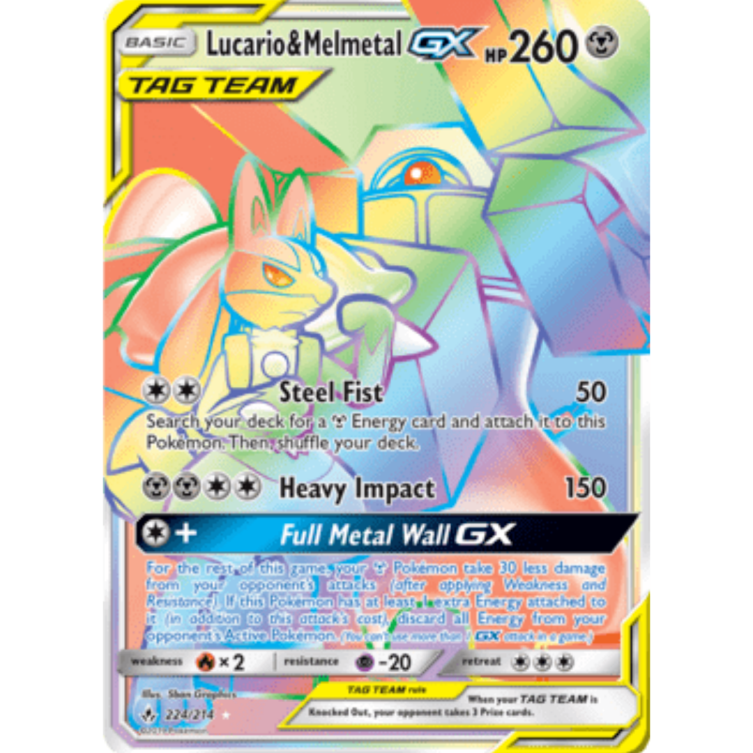 Lucario & Melmetal GX (Secret)  - Holofoil SM  Unbroken Bonds - Secret Rare