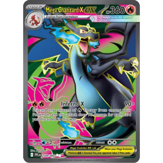 Mega Charizard X ex 109/094  - Holofoil ME02 Phantasmal Flames - Ultra Rare
